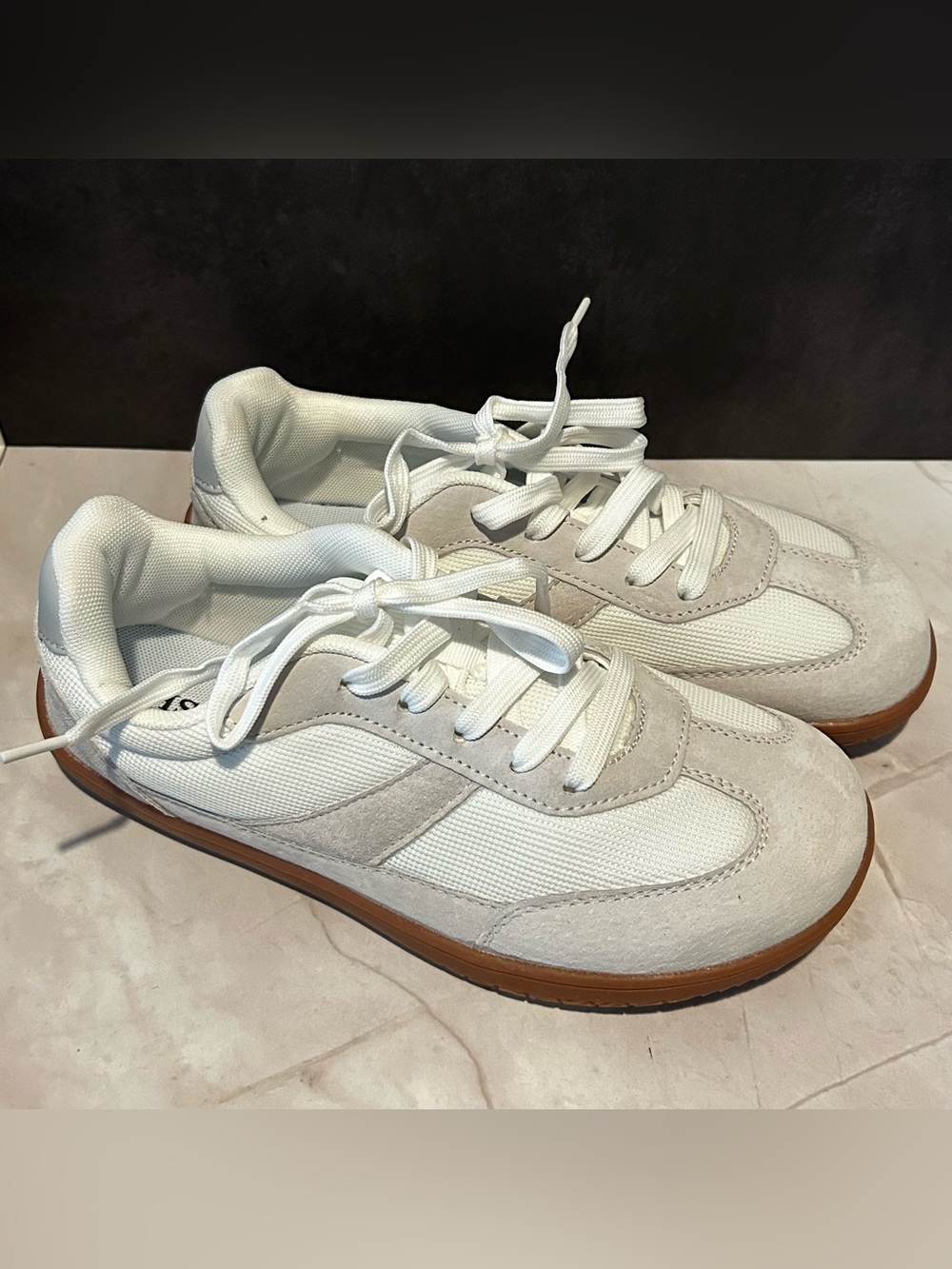 Classic Women's White and Light Gray Sneakers